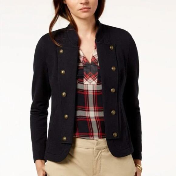 Tommy Hilfiger Navy Military Band Jacket - Picture 2 of 11